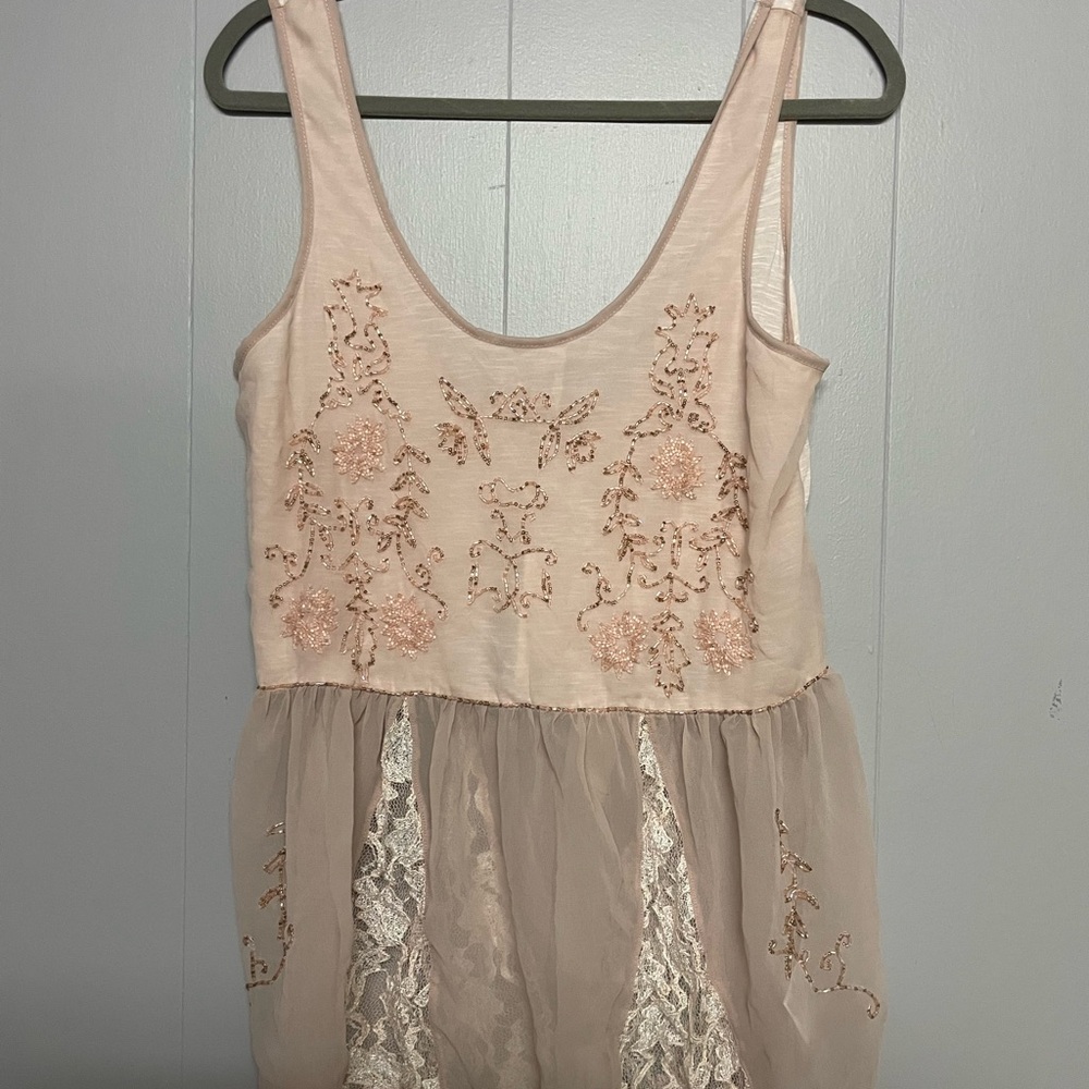 Kimchi Blue Blush and Cream Embellished Dress